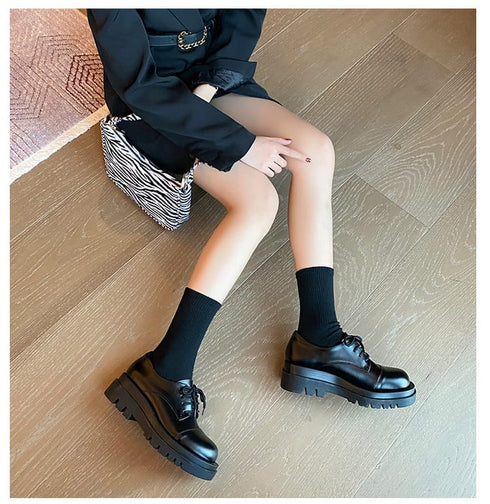 Chic Comfortable British Style Lace College Style Platform Loafers